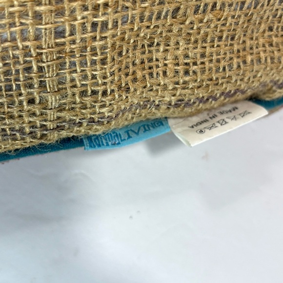 Karma Living Boho Colorful Floral Embroidered Throw Pillow 21x13” Made In India - Picture 8 of 8